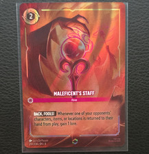 Disney Lorcana Maleficent's Staff 210/204 Rare Foil The First Chapter Eng