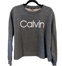 Calvin Klein Women s Relaxed Fit Fleece Sweatshirt Gray XXL NEW w/flaw MSRP 60