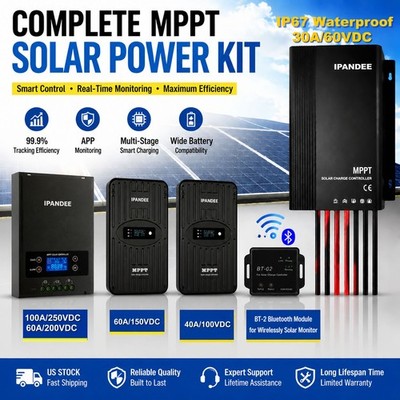 MPPT Solar Charge Controller 100A/60A/40A/30A 12V/24V/36V/48V For Solar Systems