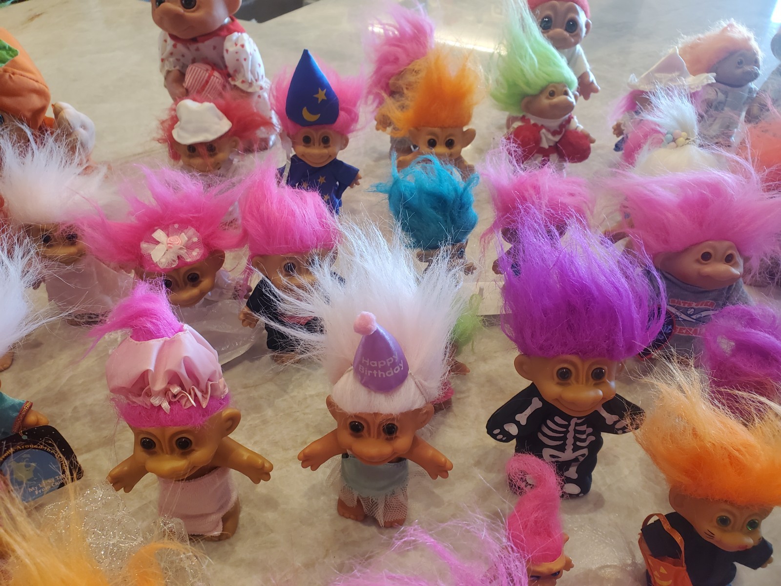 Russ Berrie & Co. - Trolls - Vintage Collection of 67 Figurines - Good Condition