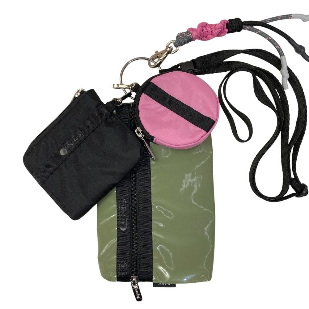 Ameri LeSportsac Multi Pouch Set Khaki Black Pink… - image 1