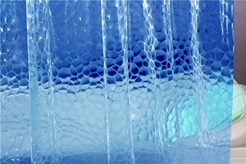Adwaita Design 3D Watercube Blue Plastic Shower Curtain Liner,No Odors, No - Picture 3 of 7