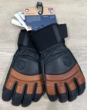 Hestra Alpine Pro Leather Gloves Large Unisex Navy/Brown Fall Line NEW W/ TAGS