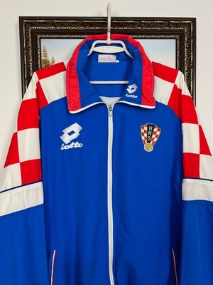 Vintage 90's Lotto Croatia Football Jacket Soccer Track Top Mens