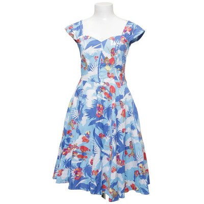 Collectif, Kleid, Größe: M, Blau/Weiß/Mehrfarbig, Baumwolle/Elasthan, Print #G2F