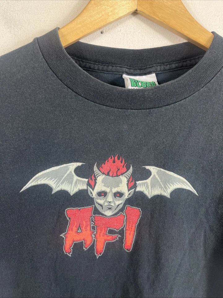 Vintage 90s AFI A Fire Inside T-Shirt Size Small Hate Punk Rock Cinder Block - Image 2 of 4