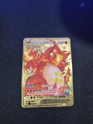 Nintendo Pokemon Charizard VMAX HP330 Gold Foil Metal Fan Art Card 020/189