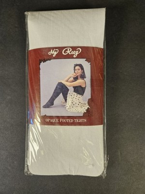My Rosy White Opaque Footed Tights Sz Fits 5' To 5'10'' 100-180 Lbs