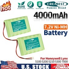 2x 7.2V Ni-MH 300-03866 Battery For Honeywell Lynx 5100 5200 5210 5300 3 Prong 