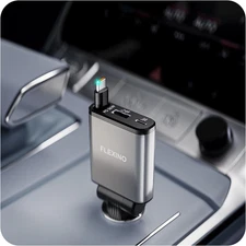 Ultra-Slim Retractable Car Charger USB-C Fast Charging Adapter for iPhone Galaxy