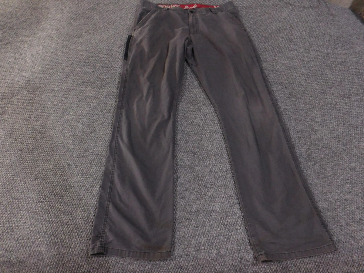 Wrangler Pants Mens 34x32 Gray Outdoors Hiking Zip Pocket Stretch