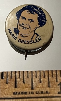 MARIE DRESSLER, CRACKER JACK PREMIUM, Pinback Button, .75 in. Dia, Actress