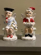 Vintage Japan Artmark School Boy  September Bradley Santa December Angels Bench