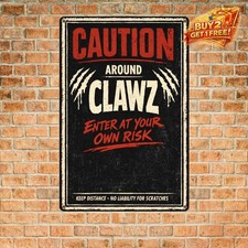 Beware of Dog Metal Tin Sign Wall Art Decor for Home or Yard 8x12