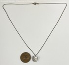 925 Sterling Silver Crystal Pendant Necklace & "I Love U" Ring 4g — photo 2