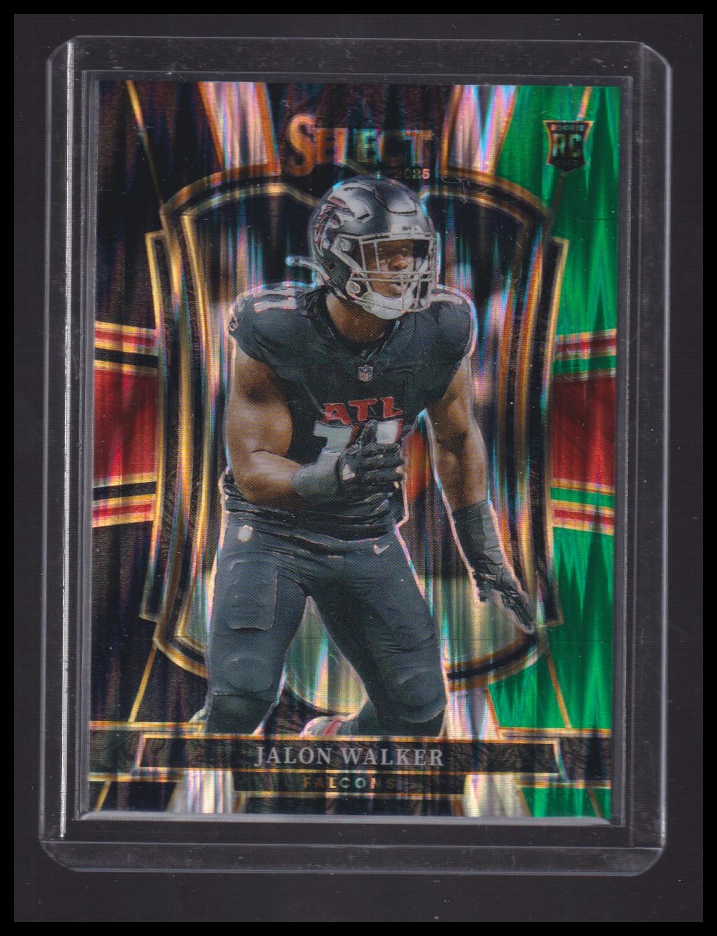 2025 Panini Select #146 Jalon Walker Black and Green Prizm Shock