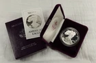 1986 American SILVER Eagle GEM PROOF Gov Box w/COA. Light Toning on the edge.