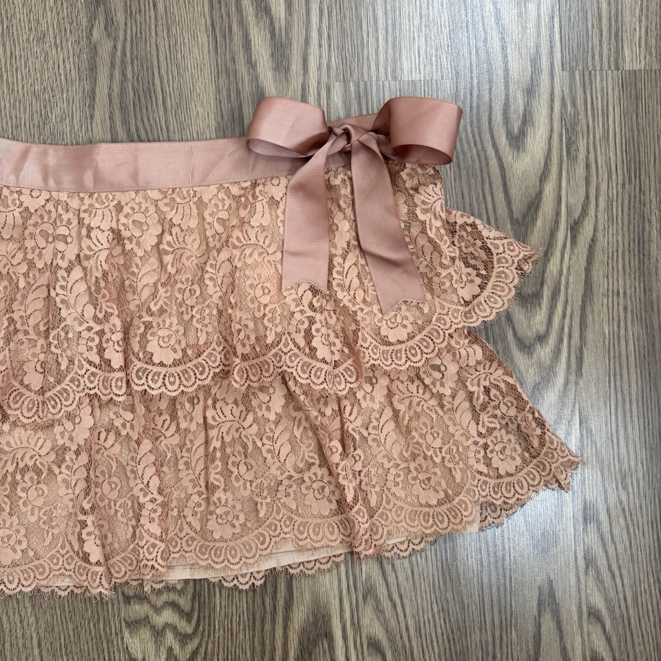 De Colección Bebe Micro Mini Falda Mujer M Rosa Volantes Encaje Coqueta Delicada Femenina EE. UU. Foto 4 de 4