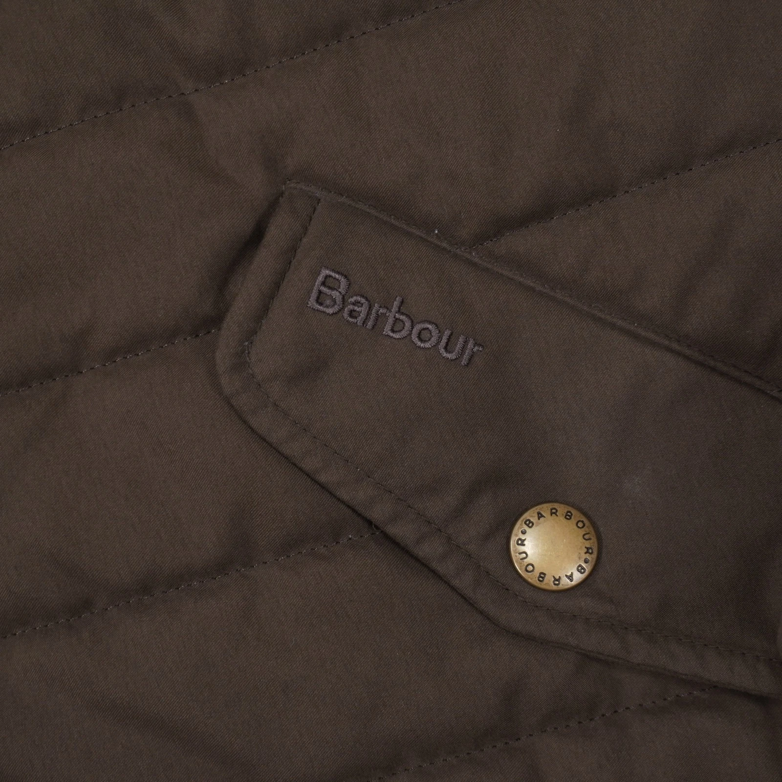 Barbour Quilted Shooting Jacket Full Zip Mens Medium Brown Pockets image 5