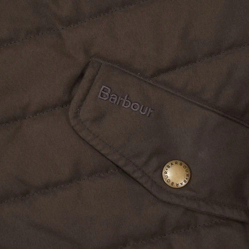 Barbour Quilted Shooting Jacket Full Zip Mens Medium Brown Pockets image 5