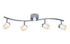 Chrome Finish LED Glass Bar 4 Spotlight Light Toby Homebase - Ex Display Unboxed