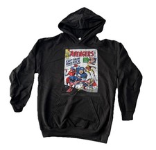 Marvel Tultex Avengers Hoodie Boys Medium Sweater Pullover Black