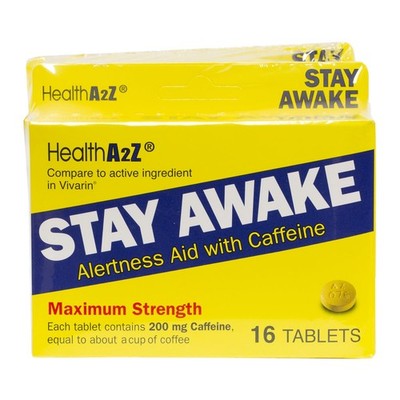 Stay Awake, 200 Mg Caffeine, 3 Packs of 16 Tablets, Max Strength