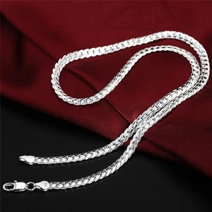 925 Argent Sterling 5MM Collier de chaîne pour hommes femmes Bijoux cadeau