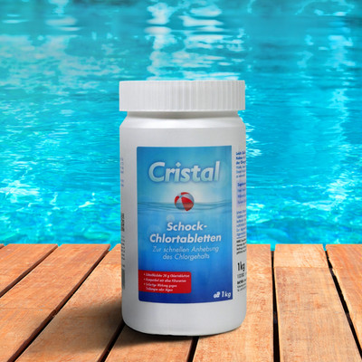 1,0 kg Schock Chlortabletten 20g CRISTAL sofort wirksam Chlor Tabs Schnellchlor