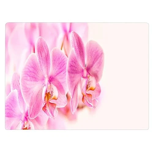 Orchid Floral Pattern Flower Love Kitchen Glass Cutting Board Decorative Vale...
