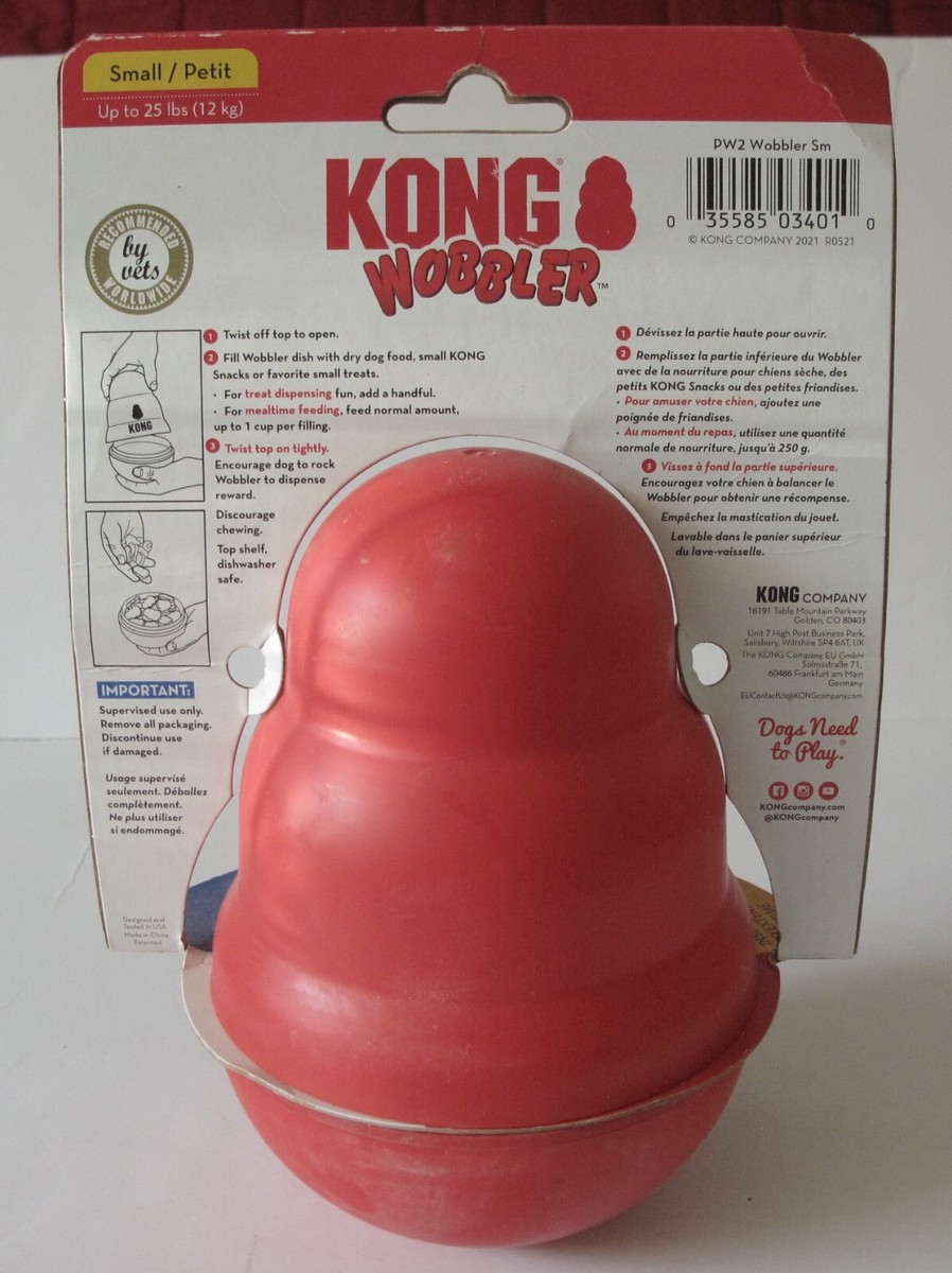 Kong Wobbler Red Interactive Dog Treat or Food Dispensing Toy