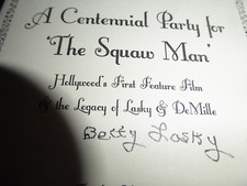 LASKY - Signed program by BETTY LASKY, Daughter of Hollywood PIONEER