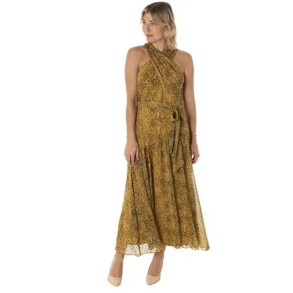 NWT Taylor Crisscross Halter Neck Snakeskin Print Maxi Dress - Sz 10 NWT Taylor Crisscross Halter Neck Snakeskin Print Maxi Dress - Sz 10