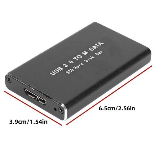 Black mSATA SSD Case W/USB UASP Function USB3.0 6Gbps For Windows/Mac/Linux - Afbeelding 12 van 12