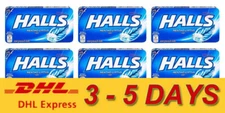 6 x Halls Candy MENTHO-LYPTUS Flavored Relief of Cough Soothing Sore Throat 22g.