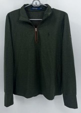 Polo Ralph Lauren Olive Green 1/2 Half Zip Sweater Plum Pony Large