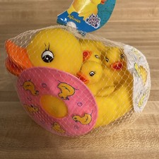    Toysmith Bath Time Yellow Family Duck Toy. New