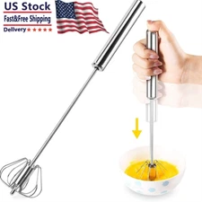 Semi-Automatic Egg Whisk Hand Push Egg Beater Stainless Steel Blender Mixer Tool