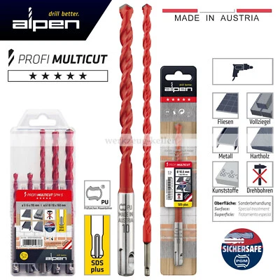 Alpen SDS-plus Profi MultiCut | 5,0-20,0mm | HM-Mehrzweckbohrer| Made in Austria
