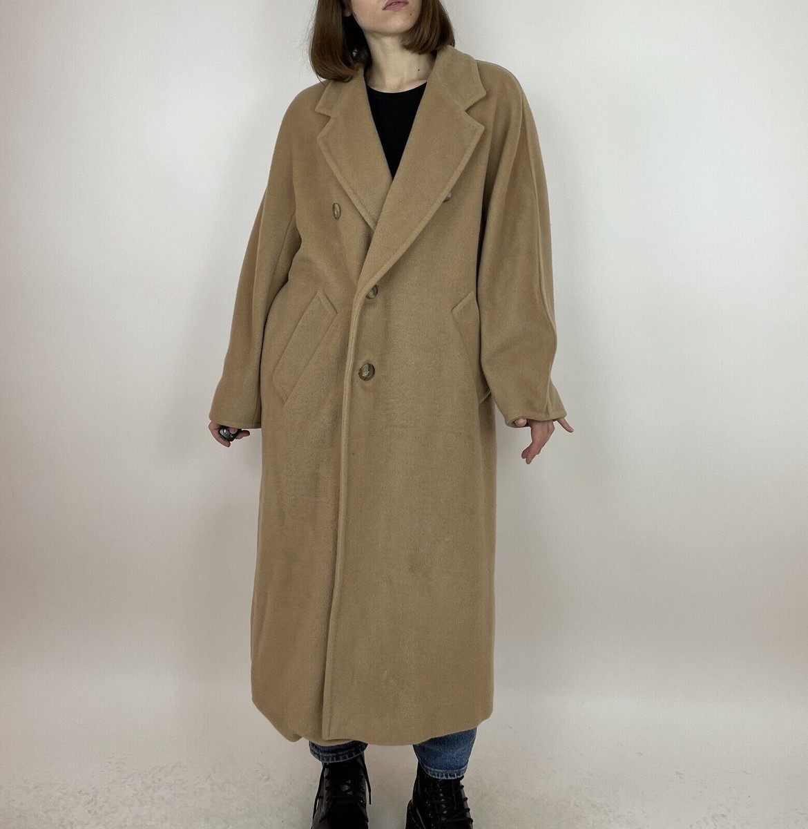 ジャケット・アウター Vintage Double Breasted Wool Long Coat Double Breasted Wool Long Overcoat – Vintage Jacket