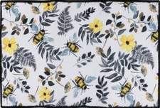 Printed Microfiber Dish Drying Mat, appr. 12"x18", BEES LEAVES, black back, GR