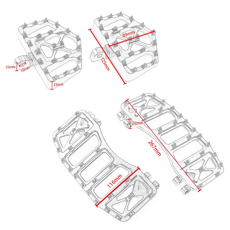 Lenkdou 8-Piece Black Aluminum Footboard Kit For Harley Touring, Softail, Dyna - Includes Footpegs, Brake Pedal, Shifter Peg