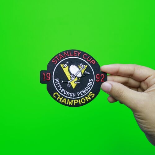 1992 NHL STANLEY Cup Final Champions Logo Pittsburgh Penguins Badge Jersey - Picture 2 of 2