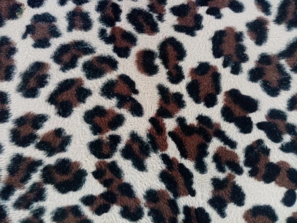 CHAISES DE SALLE A MANGER EN BOIS ORME CLAIR ASSISE TISSU STYLE LEOPARD - Photo 4/4