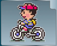 NESS ON BIKE from Earthbound Vinyl Decal #2 Car Truck Sticker Mother Sprite