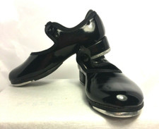 Bloch Girls Annie Tyette Tap Shoes Black Patent Size 8.5 M CH14 H