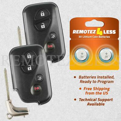 2 For 2011 2012 Lexus ES350 Replacement Car Remote Key Fob Keyless Entry Uncut