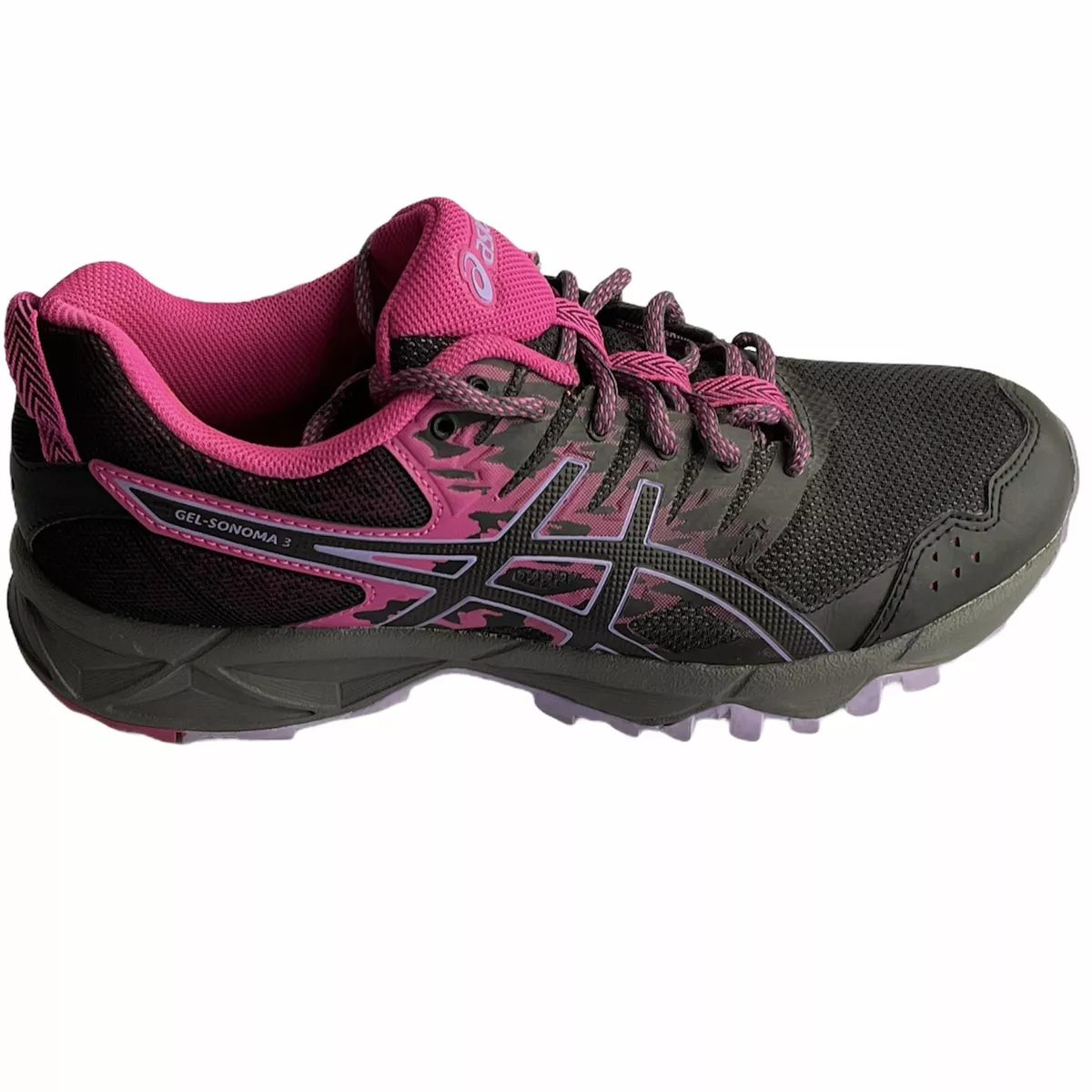 Asics Gel Sonoma 3 Trail Running Sneaker Black Pink Women s Size 8