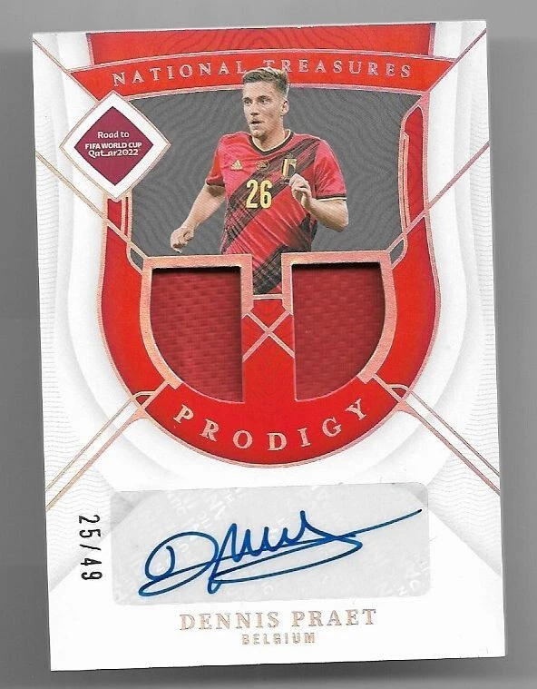 2022 Panini National Treasures World Cup Jersey Auto Card :Dennis Praet #25/49