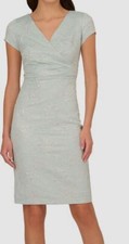 Adrianna Papell Women's Blue Floral Jacquard Sheath Dress Size 6